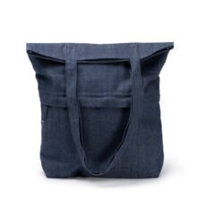 Bolsa de tejido vaquero reciclado de 280 g/m² con bolsillo frontal