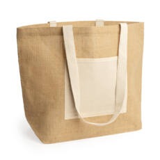 Bolsa de yute laminado con asas de algodón natural