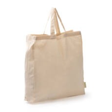 Bolsa de algodón orgánico de 120 g/m² con fuelle