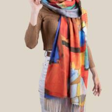 Chal de invierno con flecos de poliéster personalizable