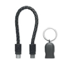 Pulsera-llavero con cable de carga con detalle trenzado