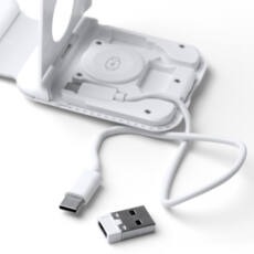 Cargador inalámbrico plegable 3 en 1 con potencia de 15W