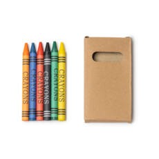 Set promocional de 6 ceras de colores presentado en caja