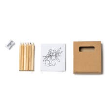 Set infantil para colorear con 20 hojas, 6 lápices y sacapuntas