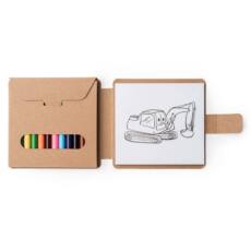 Set infantil para colorear con lápices y hojas con dibujos