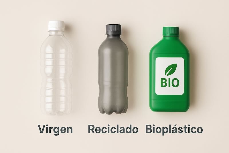 Plástico virgen, reciclado y bioplástico: diferencias clave en artículos publicitarios sostenibles