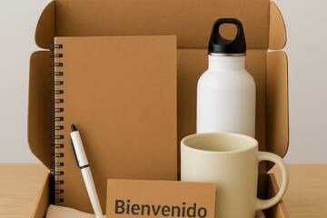 incluye términos como “pack de bienvenida empresa”, “kit de bienvenida empleado”, “regalos corporativos pack de bienvenida”.