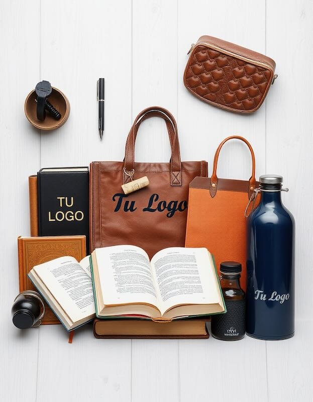 Bodegón de regalos promocionales