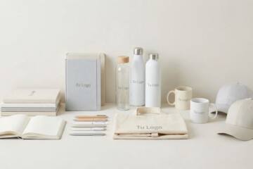 Bodegón de regalos promocionales